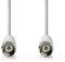 NEDIS Câble satellite et antenne - Fiche F - Fiche F - Nickelé - 75 Ohm - Double blindage - 10 m - Rond - PVC - Blanc - Étiquette