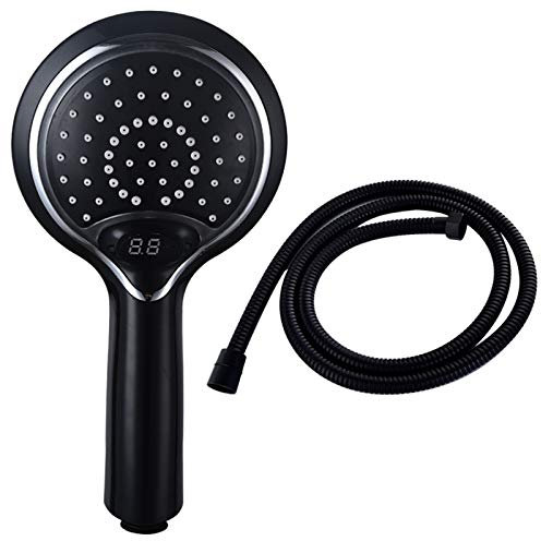 ZCCZJS Alcachofa de Ducha con Pantalla de Temperatura y Manguera, Lluvia, 3 Colores cambiantes, rociador de Alta presión, alcachofa de Ducha de Mano ABS para Piel y Cabello Secos,White