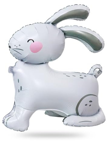 DazzJoy Kaninchen Folienballon Stehend, Ostern Deko Hase Luftballons Geburtstag Deko, Ostern Kindergeburtstag Deko Ballon Osterhasen, Helium Ballons für Hasen Thema Geburtstag Deko,Baby Shower Party