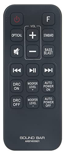AKB74935621 Mando a Distancia de Repuesto Aptos para LG Sound Bar Speaker System SJ2 SJ2.DEUSLLK SJ2.AEUSLLK SPJ2BW,Compatible COV33552424 Remote