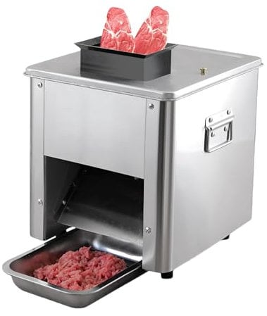 AIZYR Electric Meat Cutter Machine Commercial Stainless Steel Meat Slicer, Deli Slicer Shredded Cutting Machine for Boneless Pork Beef Fish,5mm blade distance