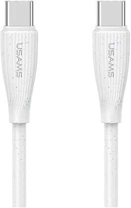 P4Y USB-C zu USB-C 60W Kabel US-SJ716 Schnelles Laden & Datenübertragung 1m weiß