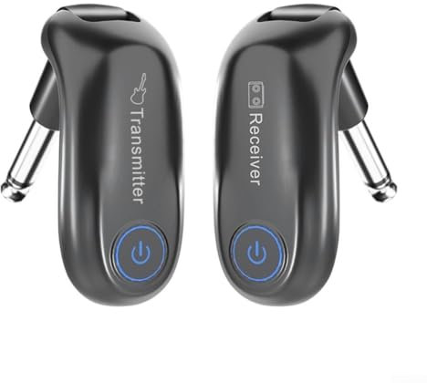 Émetteur récepteur de guitare sans fil, système de guitare numérique rechargeable, câble de guitare électrique sans fil, prise audio basse (noir)