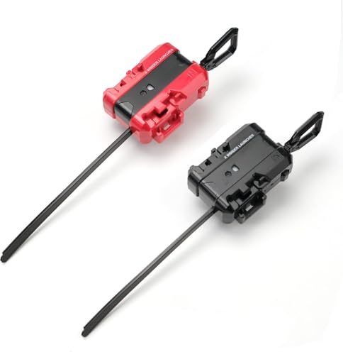 AIBREAY 2 Kreisel X Launchers, Kampfkreisel Starter Set, Battling Tops Ripcord Launcher, Battle Spinner Starters, Kompatibel mit X-Serien kreisel, Schwarz Rot