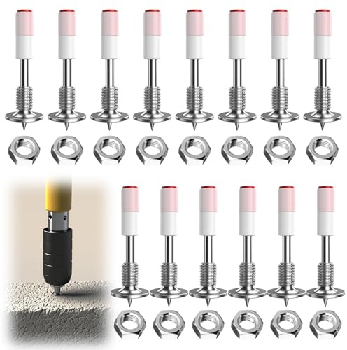 200 clavos para pistolas de clavos con tuercas M8, pistola de clavos, clavos de acero de 7,3 mm, clavos redondos de acero manuales para pistola de uñas, dispositivo de disparo de pernos, clavos para