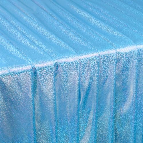 URROMA Stretch-Stoff aus Metallfolie, blaues Hologramm, Spandex, schillernd, schimmernd, Nähen, Basteln, Laserstoff für Tanzkleidung, Kostüme und Dekoration (1,5 m x 1 m)