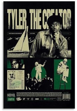 zotuuie Tyler Poster The Creator Rapper Music Album Vintage Collage Cover Für Zimmer, Ästhetische Leinwand-Wandkunst, Schlafzimmer-Dekor Posters 12x18inch(30x45cm)