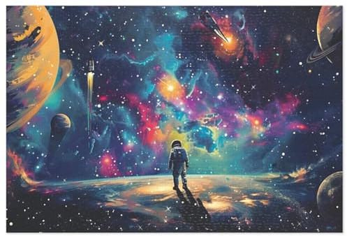Universe Astronaut 1000 Piece Jigsaw Puzzles for Adults Colourful Fun Challenging & Brainteasing Educational Learning Gift Present for Children Boys Girls 1000 Piece Puzzle for Adults