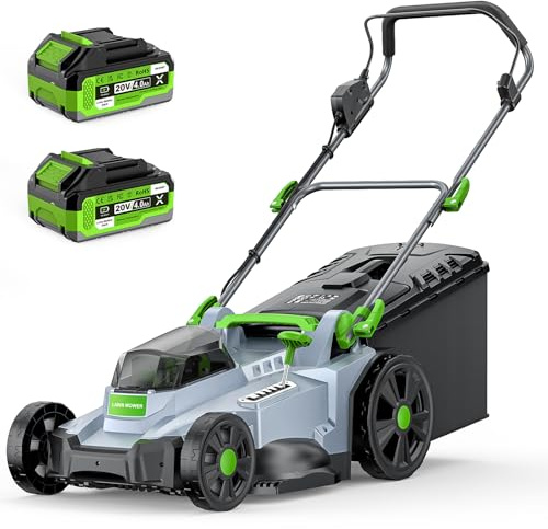 ETOOLAB Tondeuse à Gazon sans Fil 40 V (2x20V), Largeur de Coupe 43 cm, jusqu'à 500 m², 50L, brushless, kit Mulching, 2 Batteries 4,0 Ah + Chargeur
