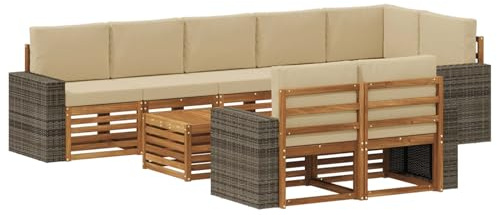 vidaXL Sofagarnituren Massivholz Akazie, Garten-Sofa, modulares Ecksofa, modernes Outdoor-Möbel, Loungeset, Akazien-Couch in Braun