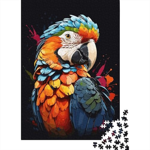 Adult Jigsaw Puzzle, Macaw Hyacinth Animals, 1000 Pieces, 38x26cm/1000pcs; Smooth White Cardboard Pieces; Easy to Continue on Another Evening