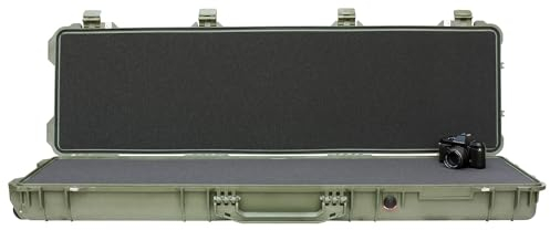 PELI 1750 Langer Schutzkoffer für Fotografie, Jagd- und Schießausrüstung, IP67 Wasser- und Staubdicht, 59L Volumen, Mit Schaumstoffeinlage (Anpassbar), Farbe: Olivgrün/OD Green