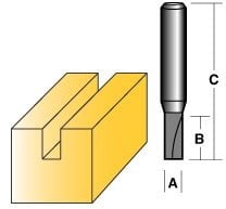 CARBITOOL STRAIGHT ROUTER BIT 2MM 1/4 SHANK