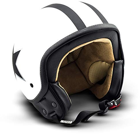 Soxon® SP-301 Star „Green“ · Jet-Helm · Motorrad-Helm Roller-Helm Scooter-Helm Moped Mofa-Helm Chopper Retro Vespa Vintage Pilot Biker Helmet Damen · ECE 22.05 Schnellverschluss Tasche XS–XL (53-62cm)