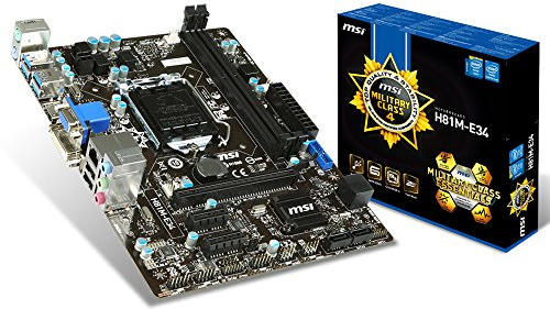 MSI H81M-E34 Mainboard Sockel 1150 (Micro-ATX, Intel H81, 2X DDR3-Speicher, 2X SATA III, 2X USB 3.0)