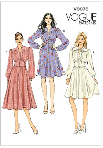 Vogue Patterns 9076, Misses Dress,Sizes, Jersey, E5 (14-16-18-20-22)