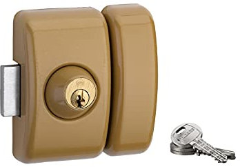 THIRARD - Verrou double entrée Universel pour porte d'entrée, cylindre 45mm, acier, 3 clés, epoxy bronze