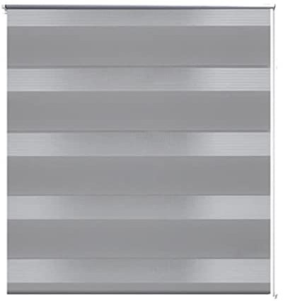 vidaXL Grey Zebra Blind 40 x 100 cm - Stylish and Modern Roller Blind with Zebra Print - Easy to Install and Operate – Ideal for Contemporary Living Spaces