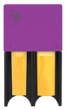 D'Addario Reed Guard für 4 Klarinetten-/Saxophonblätter,Blister mit 1 Stück, violett