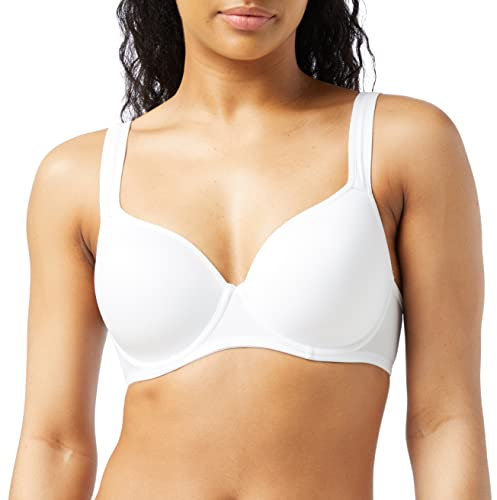 Dorina Damen Comfort T-Shirt BH, Full Cup leicht gepolsterter Demi Bügel-BH, Rachel D1082A, Weiß, 70B