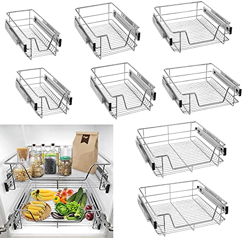 Froadp 2 Piezas Cocina Estante Telescópico Dormitorio Extensible Cajón Gabinete Estantes y Soportes (60cm)