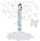 Relaxdays 5 x Party Popper Schmetterling, 6-8 m Effekthöhe, Hochzeit & Verlobung, Papierkonfetti, Konfettikanone 40 cm, weiß