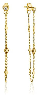 Ania Haie Damen-Ohrhänger Bohemia Chain Stud Earrings 925er Silber Zirkonia One Size Gold 32014166