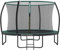 SONGMICS Trampolin 366 cm d, Gartentrampolin für Kinder mit Sicherheitsnetz, 180 cm hohe gebogene Stangen, Randabdeckung, Leiter, Stahlrahmen, schwarz-dunkelgrün STR122C01