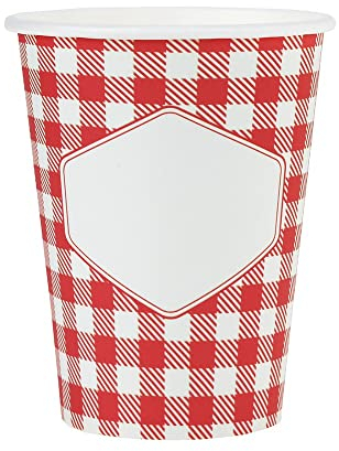 SANTEX 7270-7, Sachet de 10 Gobelets A la Campagne Vichy Rouge