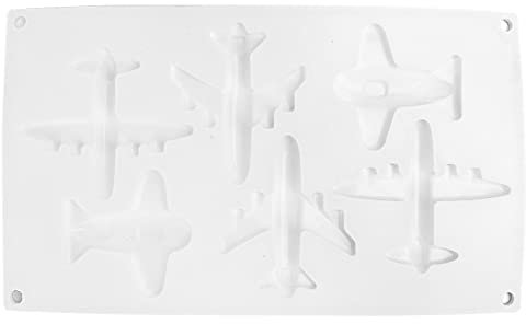 AUNMAS 6 Gitter Flugzeugform, 297x174mm Silikon Backen Schokolade Kuchen Dekoration Form 3D Silikon Flugzeug Eiswürfelschalen Praline Fondant Jelly Pudding Brownie Dekorieren Backwerkzeug