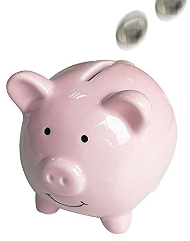 Piggy Bank, Mini & Small Cute Ceramic Coin Money Piggy Bank,Kids Piggy Banks A New Piggy Banks for Gift for Children (Pink)