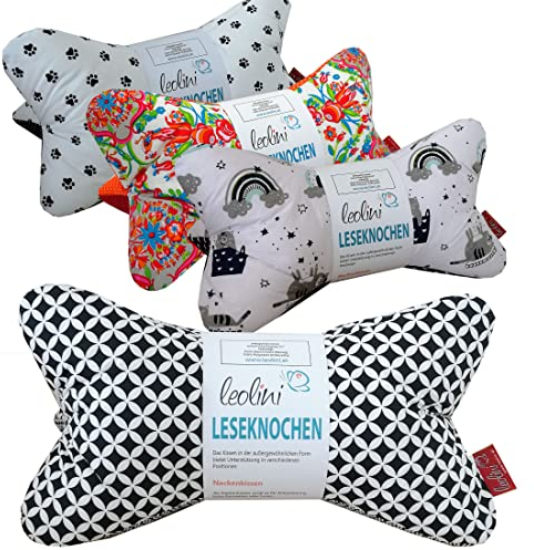 Leseknochen in verschiedene Farben mit Namen personalisiert | ergonomisches Nackenkissen | Nackenkissen Dekokissen | handgefertigt in Österreich