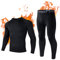 Kiiwah Thermounterwäsche Set Herren, Funktionsunterwäsche Set, Innenfleece Atmungsaktiv Skiunterwäsche Winter Warm Unterwäsche Männer für Workout Skifahren Laufen Wandern(M)
