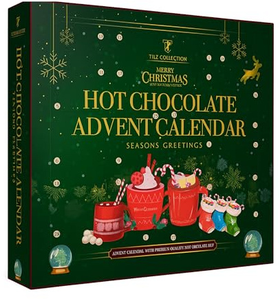 Hot Chocolate Advent Calendar 2026 | 24 Days Christmas Countdown | Assorted Flavours, Candy Canes, Marshmallow Toppers | Food Advent Calendars For Women, Men Kids, Adults | Xmas Gift Sets