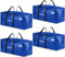 ClearSpace Heavy Duty Moving Boxes or Storage Bags – Storage Bins with Lids, Large Moving Bags with Backpack Straps & Handles – Moving Supplies for College Dorm or Christmas Decorations, 4 Pack