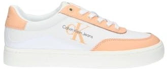 Calvin Klein Jeans Damen Cupsole Sneaker Schuhe, (Bright White/Apricot Ice), 38