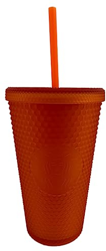 STARBUCKS Vasos de verano con tachuelas, color naranja o azul, edición de verano 2023, taza fría reutilizable (naranja)
