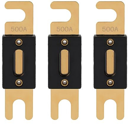 VEXUNGA ANL Sicherung 500A ANL-500 Flachsicherungen 500 Ampere 32VDC für Auto Audio Videosystem Schmelzsicherung Sicherungen (Packung mit 3 Stück)