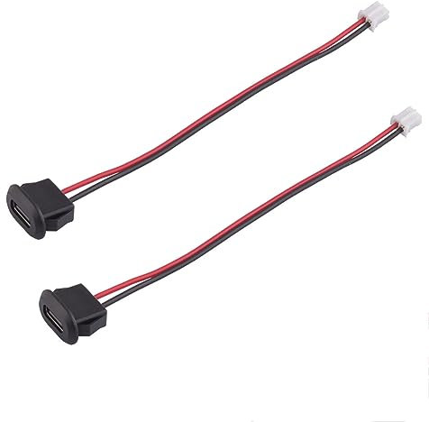 Treedix Type-C Port Waterproof Female Connector Jack USB Female Chassis Connector Waterproof Type C with Card Buckle Spare Parts Durable High Performance Replacement (2pcs)