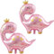 Dino Luftballon, Dinosaurier Ballon Geburtstag Folienballon 2 Stück Rosa Dino Luftballons Helium Ballons für Kinder Mädchen Jungen Dinosaurier Partys Dekorationen
