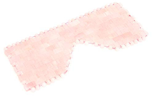 Masque Rafraîchissant pour les Yeux en Pierre de Jade pour les Yeux Gonflés, Soulage et Favorise le Sommeil, avec des Pierres Froides et Apaisantes, Masque de Massage Oculaire Thérapeutique (rose)