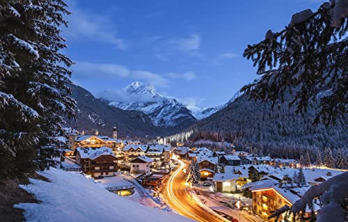 GUOHLOZ Puzzle 1500 Teile ab 9 Jahren, Erwachsenenpuzzle mit Panoramabild, Geschicklichkeitsspiel für die ganze Familie, ideal als Wandbild, Landschaft, Italien, Resort, Wälder, Dolomiten, 87x57cm