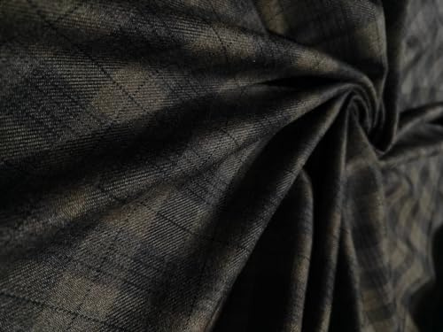 Generisch 15825 Tweed-Stoff, leicht, kariert, 137,2 cm breit, Dunkelbraun und Braun, SUITING_TWEED_BLKWHT#LIGHT_15650