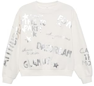 s.Oliver Oversized Sweatshirt mit silbernem All-Over-Print