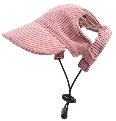 Casquette de baseball pour chien - Réglable - Protection solaire - Avec trous pour oreilles - Pour animal de compagnie - Rose - Taille M