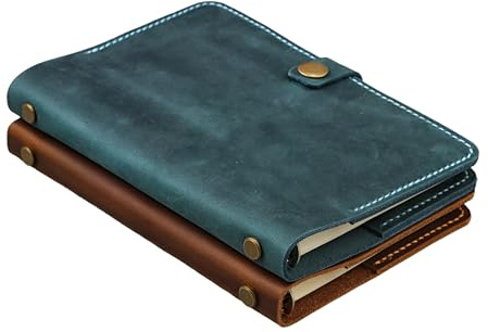 A5 A6 Leder Ringbuch, schlanker 6-Ring Planer, Echtleder, personalisiert | Schlankes Leder Ringbuch A5 A6, 6-Ring Mechanik, flach, leicht, nachfüllbar, Echtleder Notizbuch, Planer, personalisiert