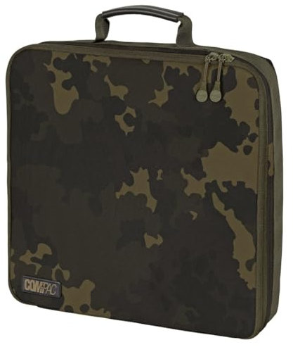 Korda Compac Singlez Bag, Dark Kamo, Large Capacity, Durable Water-Resistant Fabric, Fully Padded, Two Internal Pockets, Reinforced Handle, Heavy-Duty Zips, Wipe-Clean Lining, Available in Olive