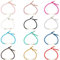 SUNNYCLUE 12Pcs 12 Colors Braided Cord Bracelet Adjustable Nylon Bracelets Bulk Colorful Metal Brass Golden Knots Thread Rope Beaded Chain for Jewellery Making Friendship Bracelet DIY Crafts Findings