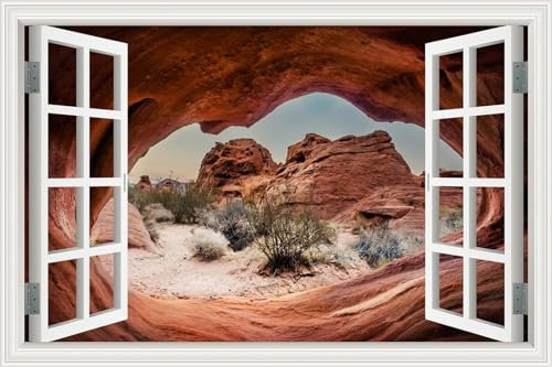 3D Canyon Natura Scenario Adesivi Murali 70X50 Decalcomanie Murali Decorativi per Finestre PVC Carta Da Parati Adesivi per la Casa