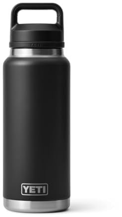 YETI Rambler Bottle Chug, Vacuum Insulated Stainless Steel Bottle with Chug Cap, Black, 64 oz (1.9 L)